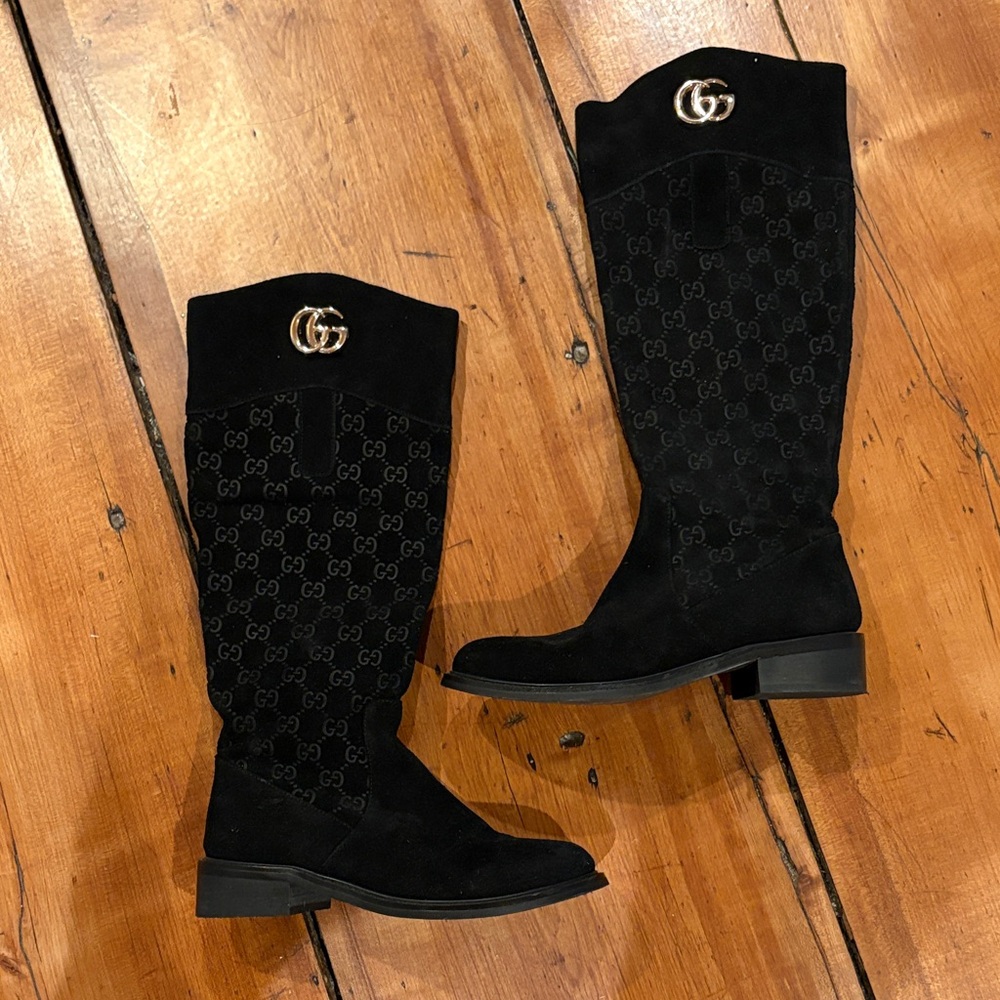 Gucci Black Over the Knee Boots for Women SZ 38 / 7.5
